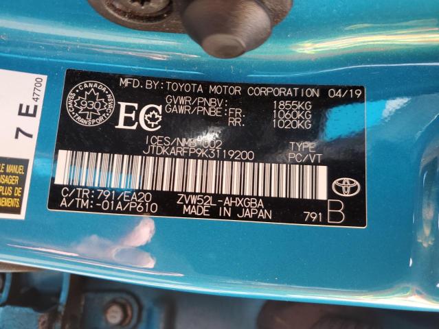 Photo 11 VIN: JTDKARFP9K3119200 - TOYOTA PRIUS 