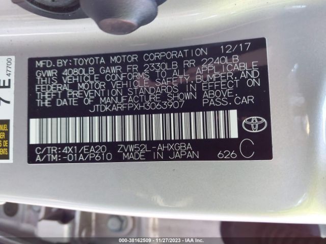 Photo 8 VIN: JTDKARFPXH3063907 - TOYOTA PRIUS PRIME 