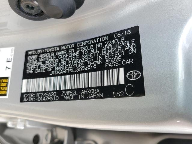 Photo 12 VIN: JTDKARFPXJ3094919 - TOYOTA PRIUS PRIM 