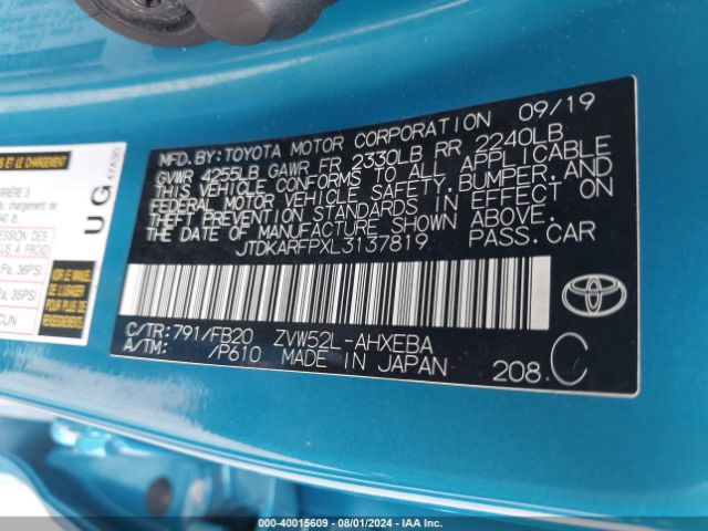 Photo 8 VIN: JTDKARFPXL3137819 - TOYOTA PRIUS PRIME 