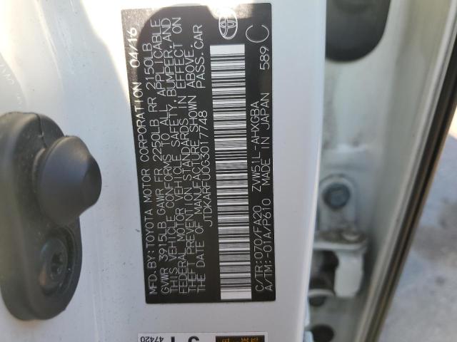 Photo 12 VIN: JTDKARFU0G3017748 - TOYOTA PRIUS 