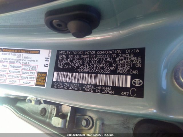 Photo 8 VIN: JTDKARFU0G3506022 - TOYOTA PRIUS 