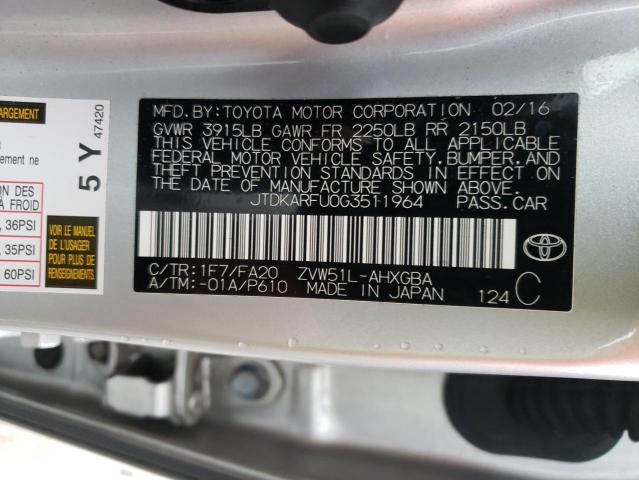 Photo 9 VIN: JTDKARFU0G3511964 - TOYOTA PRIUS 