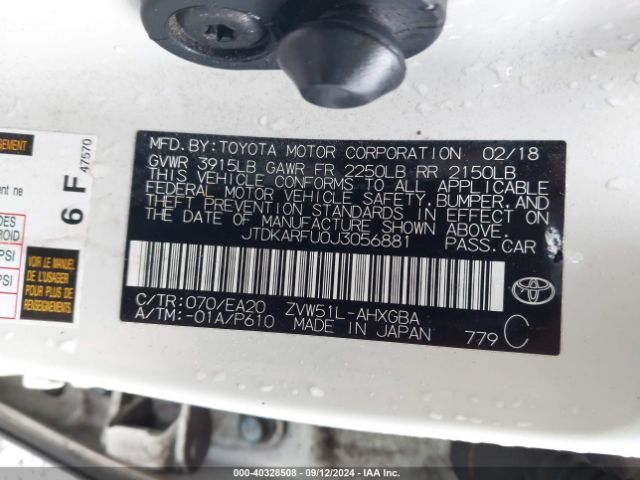 Photo 8 VIN: JTDKARFU0J3056881 - TOYOTA PRIUS 