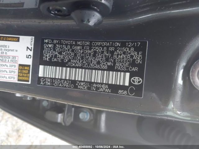 Photo 8 VIN: JTDKARFU0J3548388 - TOYOTA PRIUS 