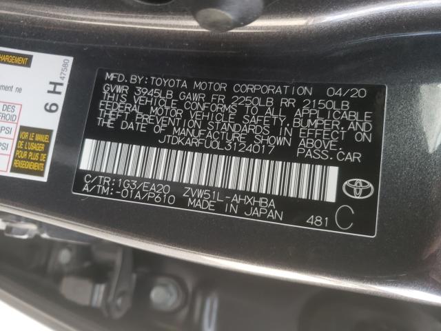 Photo 9 VIN: JTDKARFU0L3124017 - TOYOTA PRIUS L 