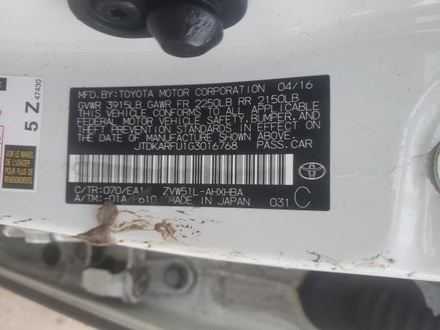 Photo 12 VIN: JTDKARFU1G3016768 - TOYOTA PRIUS 