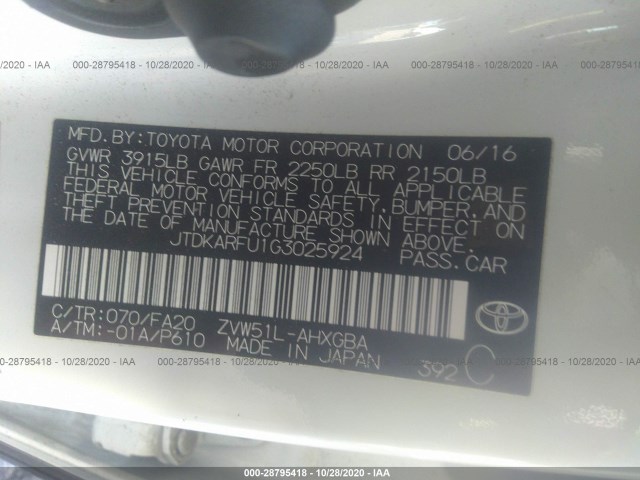 Photo 8 VIN: JTDKARFU1G3025924 - TOYOTA PRIUS 