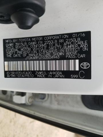 Photo 9 VIN: JTDKARFU1G3504943 - TOYOTA PRIUS 