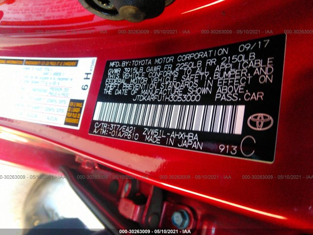 Photo 8 VIN: JTDKARFU1H3053000 - TOYOTA PRIUS 