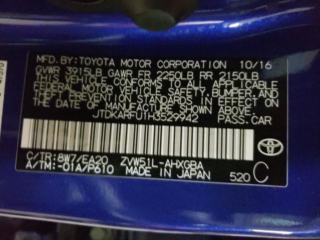 Photo 9 VIN: JTDKARFU1H3529942 - TOYOTA PRIUS 