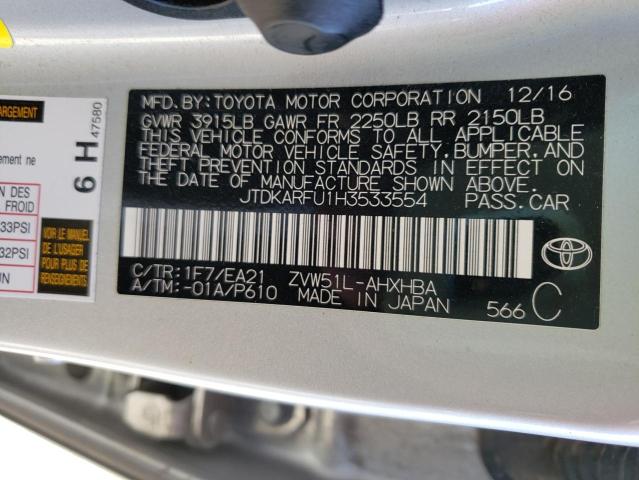 Photo 12 VIN: JTDKARFU1H3533554 - TOYOTA PRIUS 