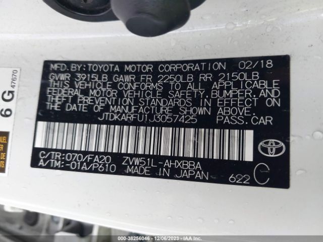 Photo 8 VIN: JTDKARFU1J3057425 - TOYOTA PRIUS 