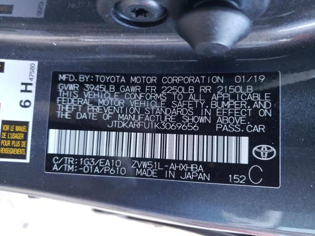 Photo 9 VIN: JTDKARFU1K3069656 - TOYOTA PRIUS 