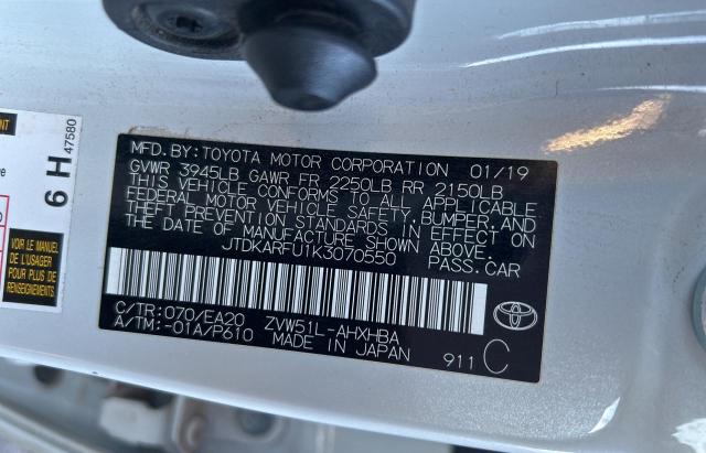 Photo 9 VIN: JTDKARFU1K3070550 - TOYOTA PRIUS 