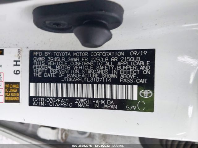 Photo 8 VIN: JTDKARFU1L3107114 - TOYOTA PRIUS 