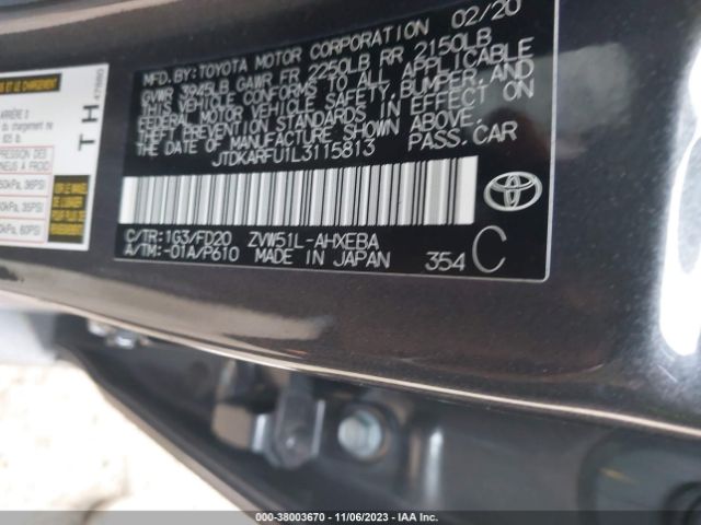 Photo 8 VIN: JTDKARFU1L3115813 - TOYOTA PRIUS 