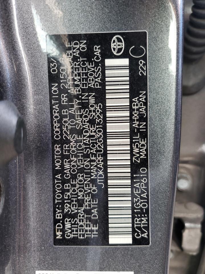 Photo 12 VIN: JTDKARFU2G3013295 - TOYOTA PRIUS 