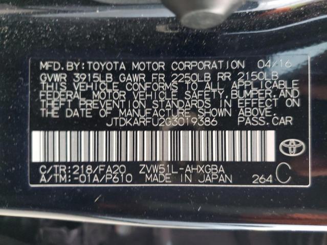 Photo 12 VIN: JTDKARFU2G3019386 - TOYOTA PRIUS 