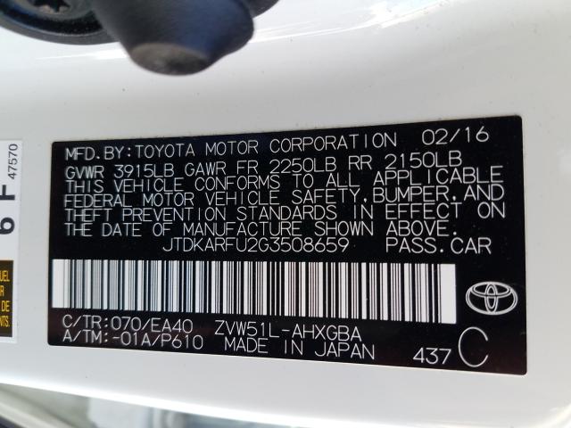 Photo 9 VIN: JTDKARFU2G3508659 - TOYOTA PRIUS 