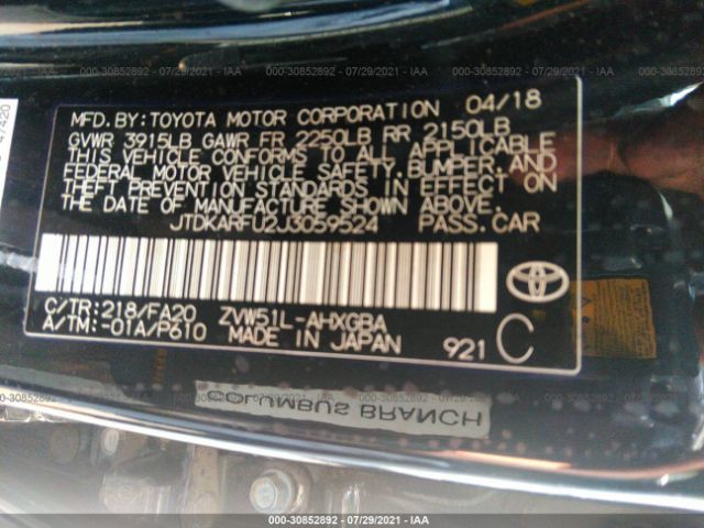 Photo 8 VIN: JTDKARFU2J3059524 - TOYOTA PRIUS 