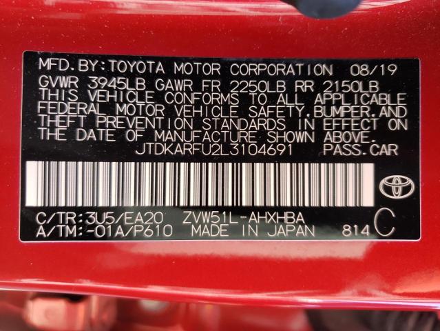 Photo 9 VIN: JTDKARFU2L3104691 - TOYOTA PRIUS L 