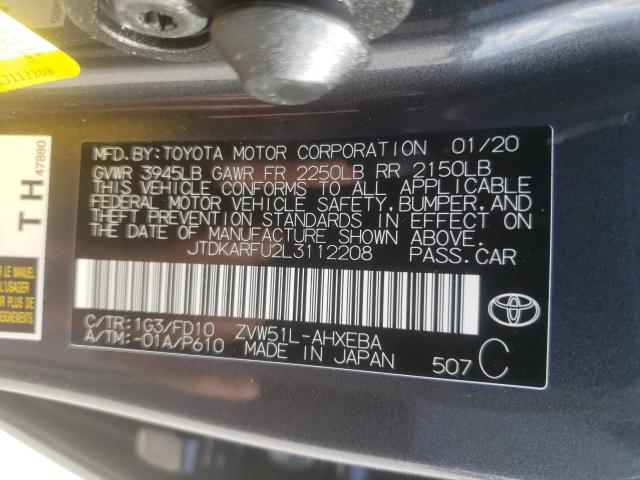 Photo 9 VIN: JTDKARFU2L3112208 - TOYOTA PRIUS L 