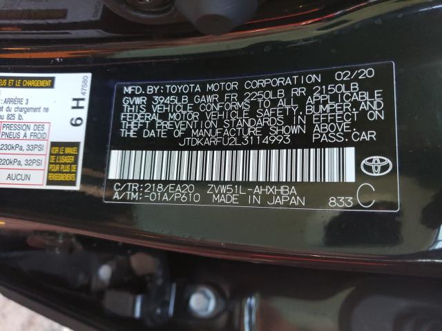 Photo 9 VIN: JTDKARFU2L3114993 - TOYOTA PRIUS L 