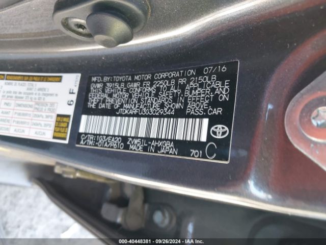 Photo 8 VIN: JTDKARFU3G3029344 - TOYOTA PRIUS 