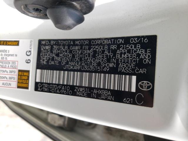 Photo 10 VIN: JTDKARFU3G3515149 - TOYOTA PRIUS 