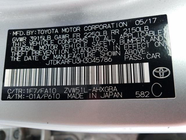 Photo 9 VIN: JTDKARFU3H3045786 - TOYOTA PRIUS 