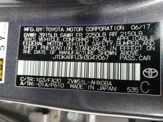 Photo 11 VIN: JTDKARFU3H3047067 - TOYOTA PRIUS 