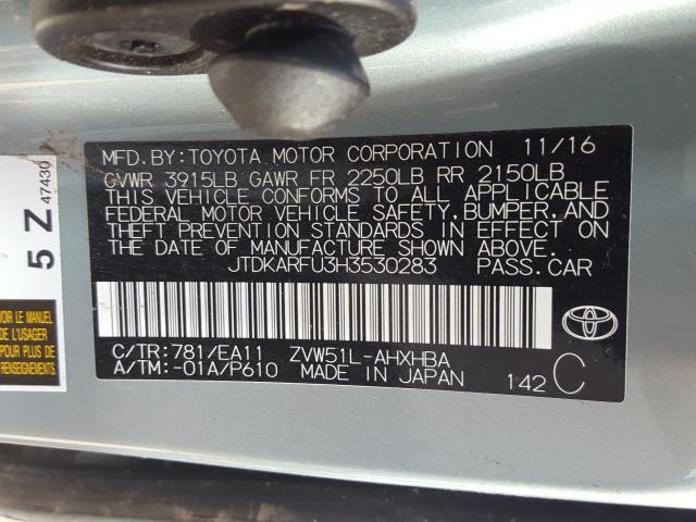 Photo 9 VIN: JTDKARFU3H3530283 - TOYOTA PRIUS 