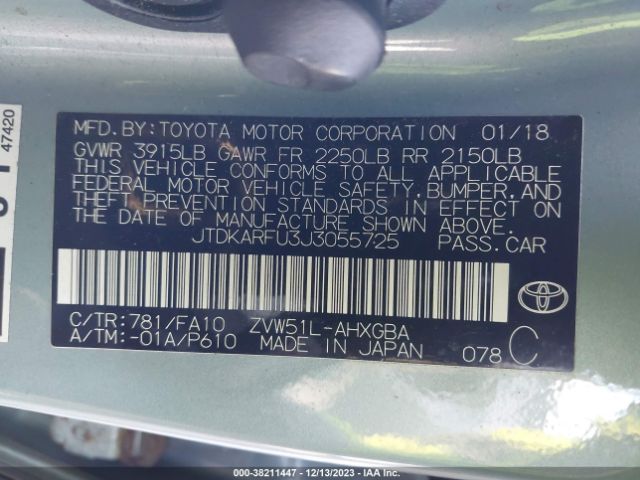 Photo 8 VIN: JTDKARFU3J3055725 - TOYOTA PRIUS 