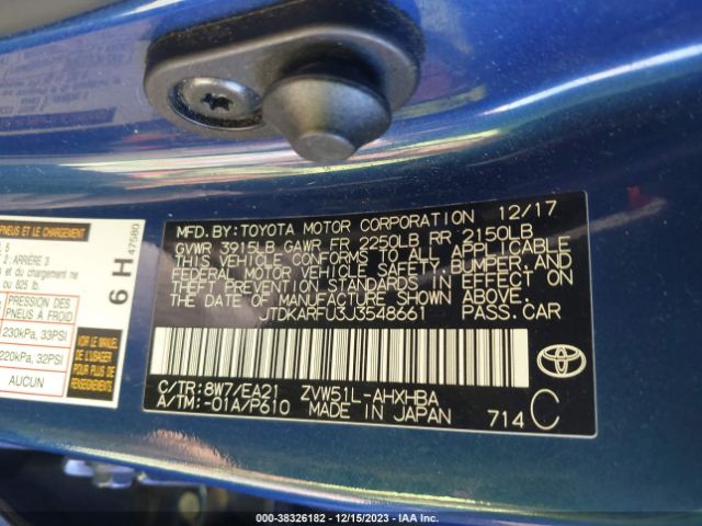 Photo 8 VIN: JTDKARFU3J3548661 - TOYOTA PRIUS 