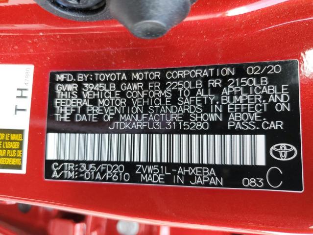 Photo 11 VIN: JTDKARFU3L3115280 - TOYOTA PRIUS L 