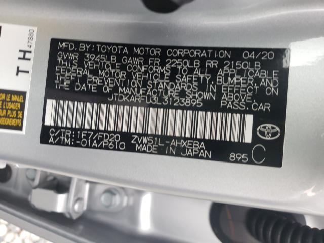 Photo 9 VIN: JTDKARFU3L3123895 - TOYOTA PRIUS L 