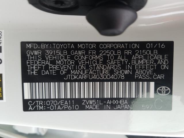 Photo 9 VIN: JTDKARFU4G3004078 - TOYOTA PRIUS 