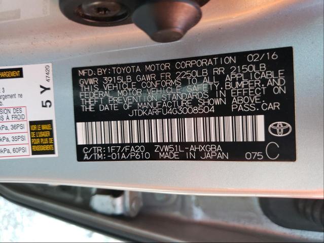 Photo 9 VIN: JTDKARFU4G3008504 - TOYOTA PRIUS 