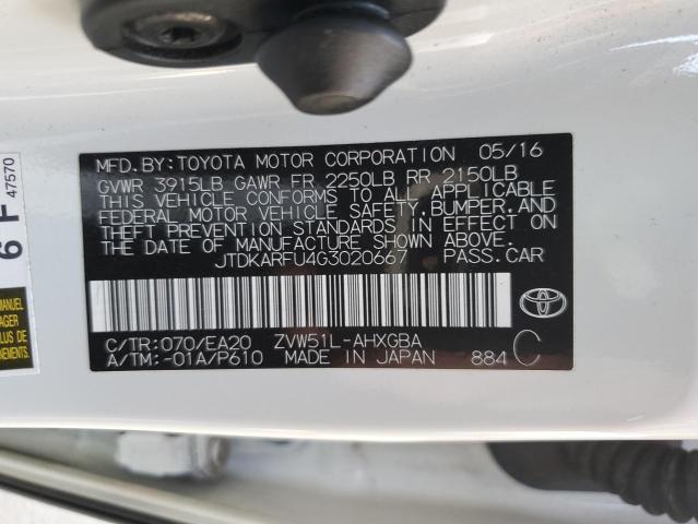 Photo 11 VIN: JTDKARFU4G3020667 - TOYOTA PRIUS 