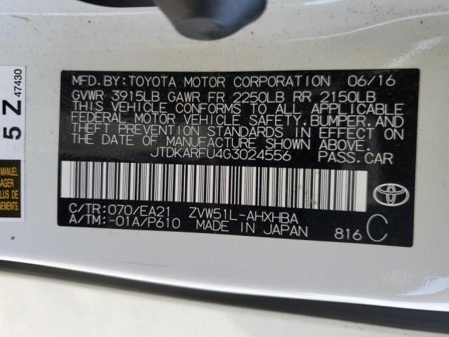 Photo 12 VIN: JTDKARFU4G3024556 - TOYOTA PRIUS 