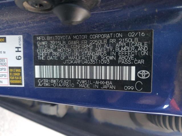 Photo 11 VIN: JTDKARFU4G3511093 - TOYOTA PRIUS 