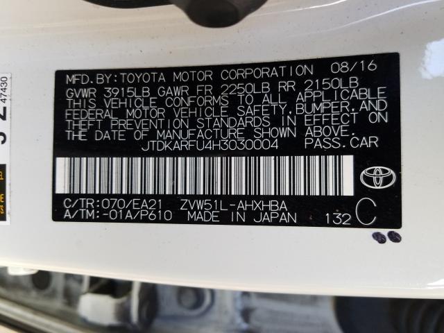 Photo 9 VIN: JTDKARFU4H3030004 - TOYOTA PRIUS 