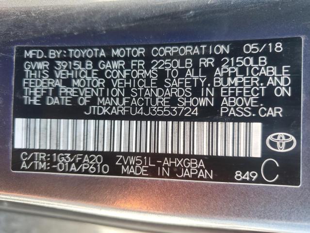 Photo 11 VIN: JTDKARFU4J3553724 - TOYOTA PRIUS 