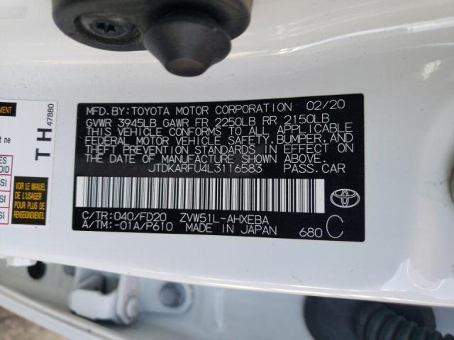 Photo 9 VIN: JTDKARFU4L3116583 - TOYOTA PRIUS L 