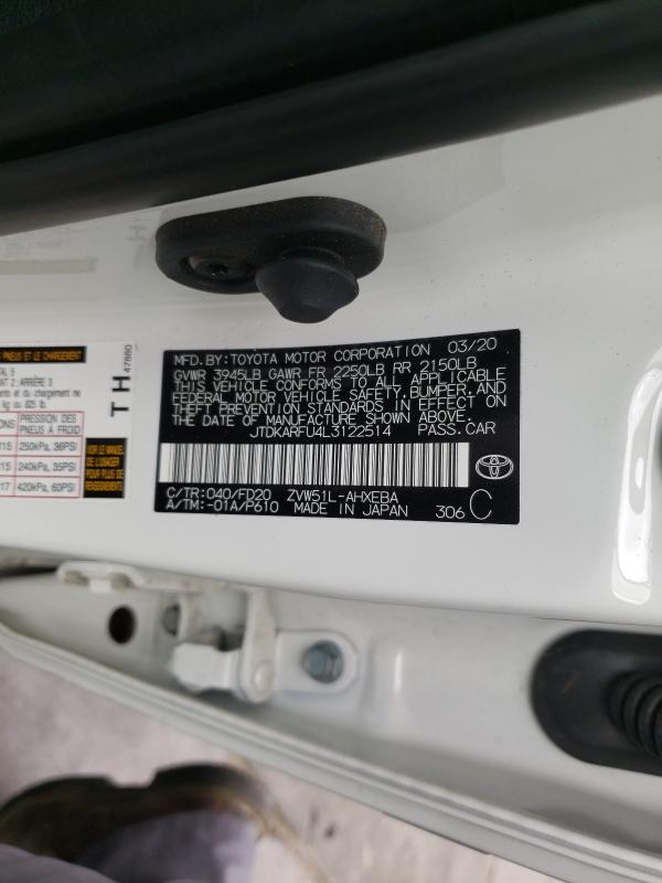 Photo 9 VIN: JTDKARFU4L3122514 - TOYOTA PRIUS L 