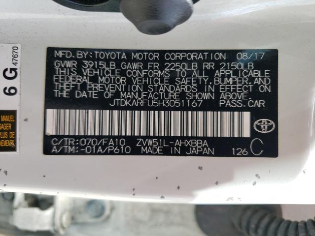 Photo 12 VIN: JTDKARFU5H3051167 - TOYOTA PRIUS 