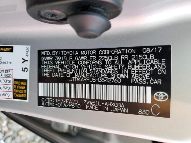 Photo 11 VIN: JTDKARFU5H3542760 - TOYOTA PRIUS 