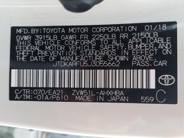 Photo 9 VIN: JTDKARFU5J3055662 - TOYOTA PRIUS 