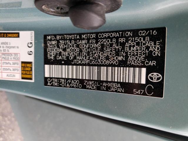 Photo 11 VIN: JTDKARFU6G3008990 - TOYOTA PRIUS 